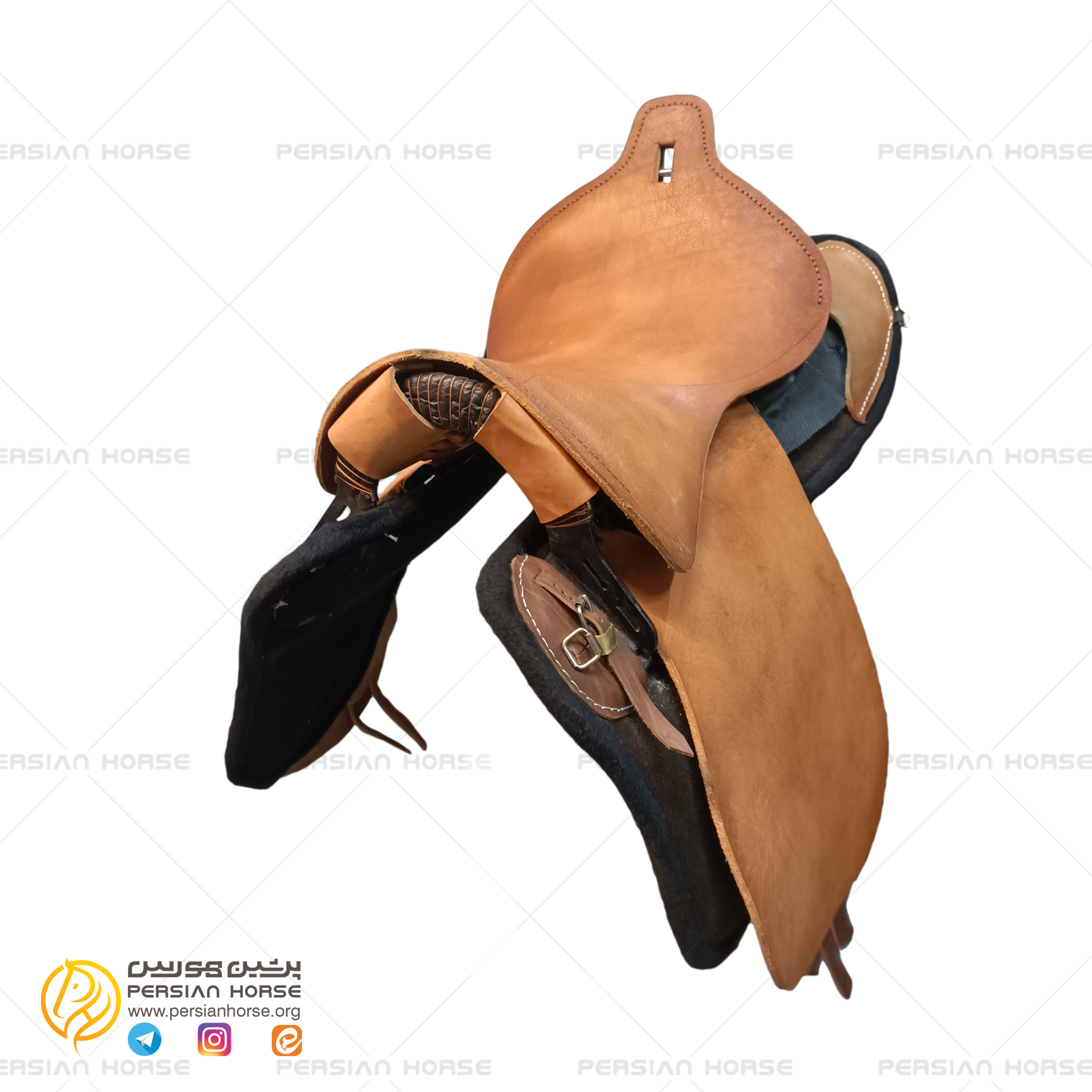 زین اسب چرم گاومیش طرح برنو