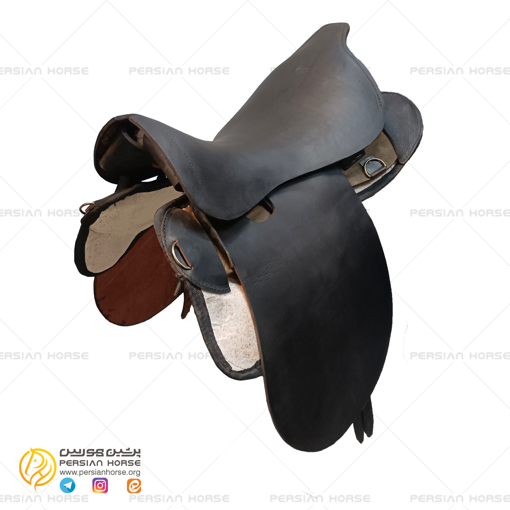 زین اسب چرم گاومیش طرح برنو