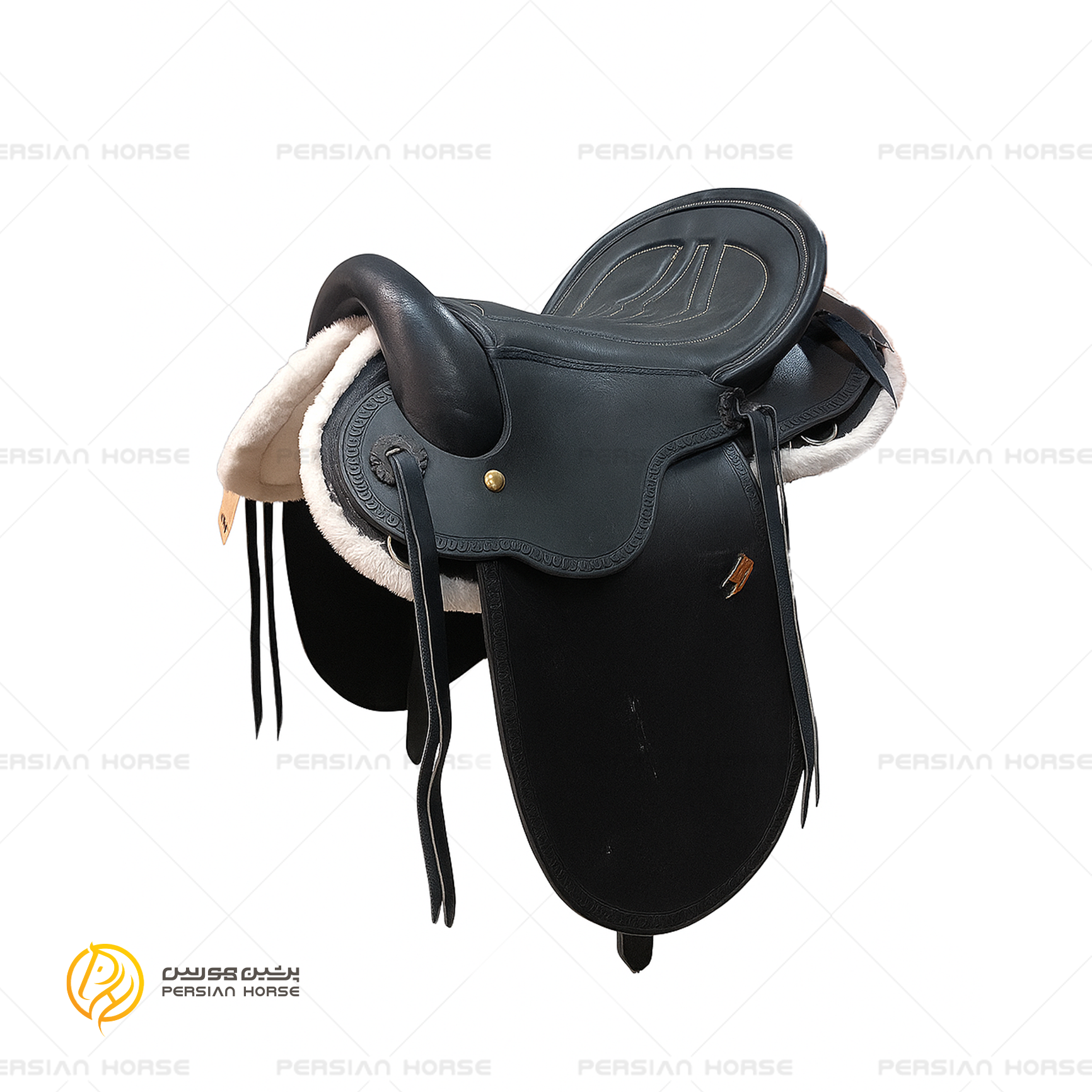 زین چرم شاه نشین مشکی