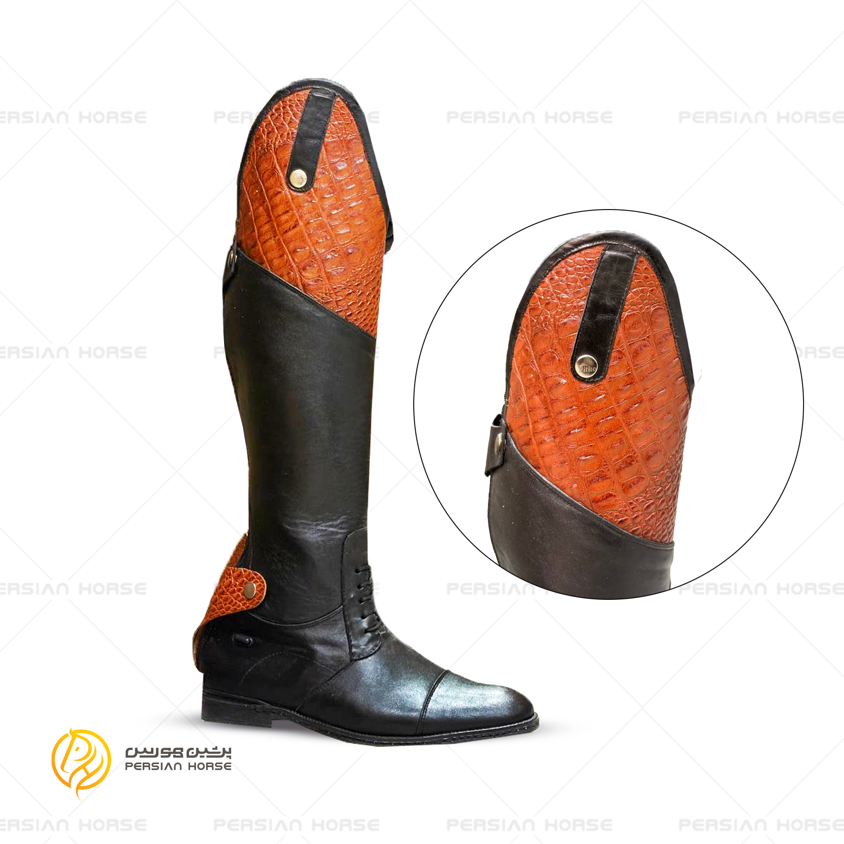 چکمه سوارکاری با چرم شترمرغ